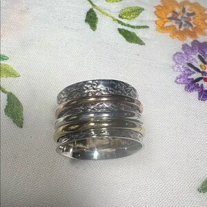 Sundance Silver, Gold, and Copper Spinner Ring